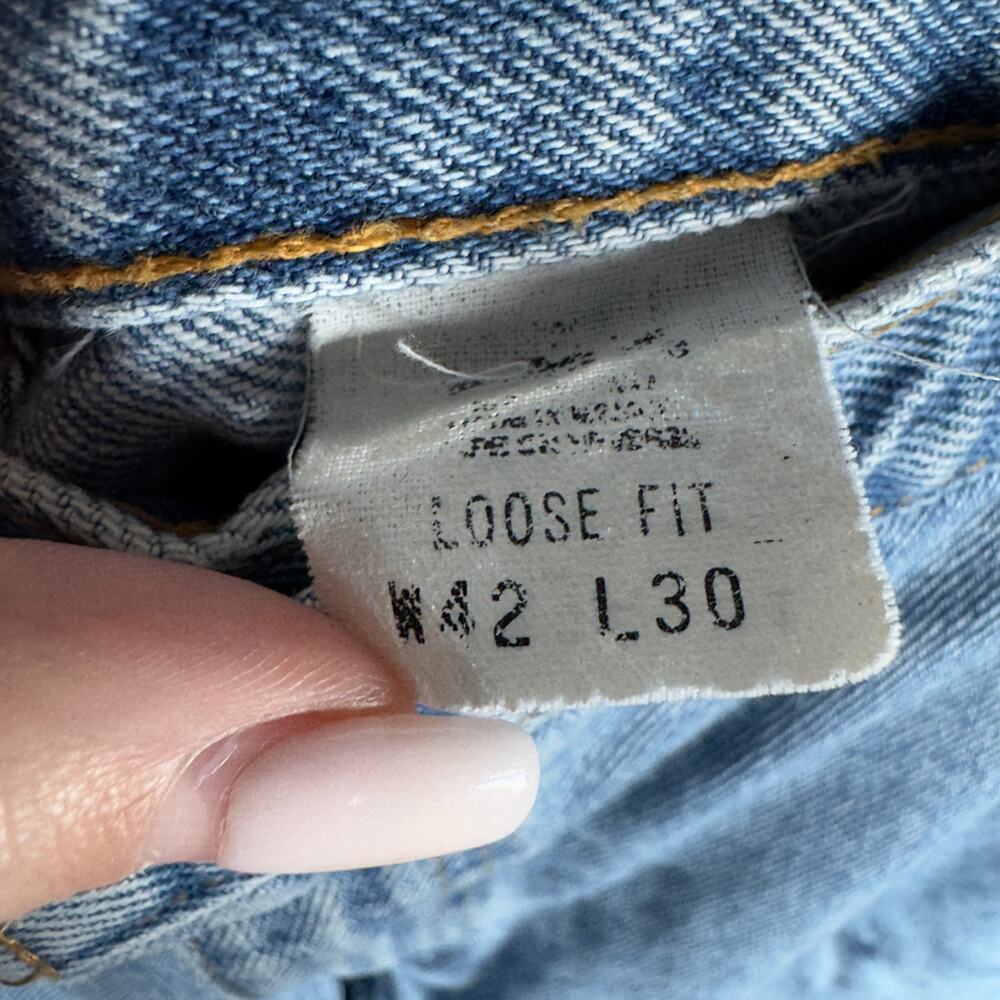 Vintage 1992 Levi's Men's Jeans Loose Fit Light Wash Size W42 L30 - Picture 7 of 8